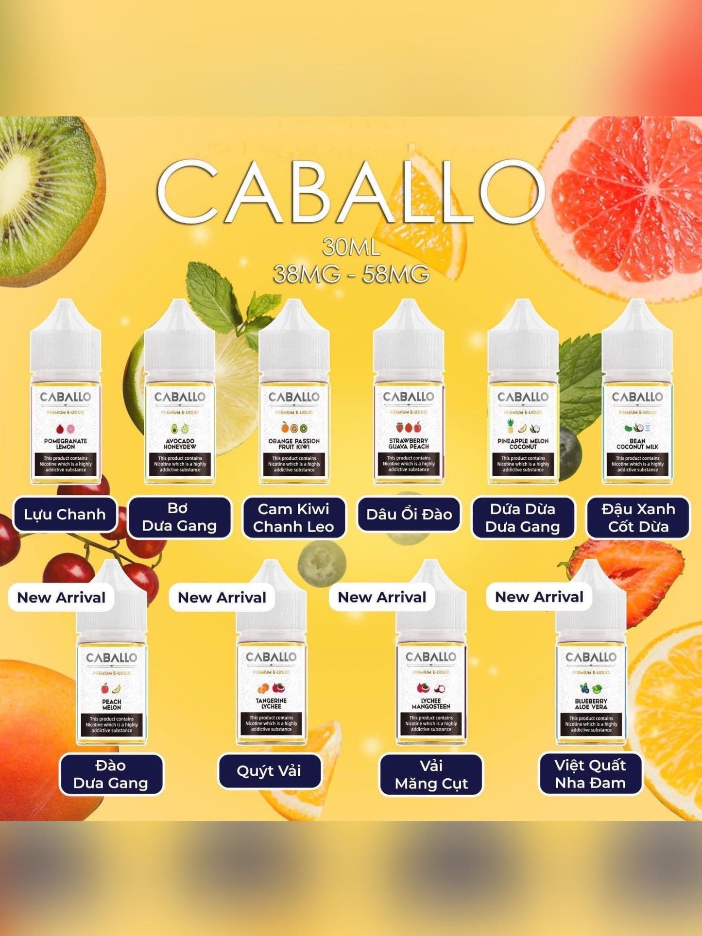Tinh Dầu CABALLO Vải măng cụt 38MG/30ML [SALTNIC]