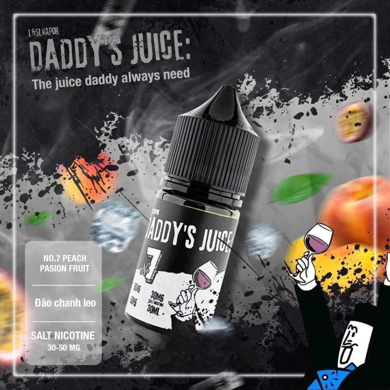 Tinh Dầu DADDY’S JUICE N0.7 Đào chanh leo 30MG/30ML [SALTNIC]