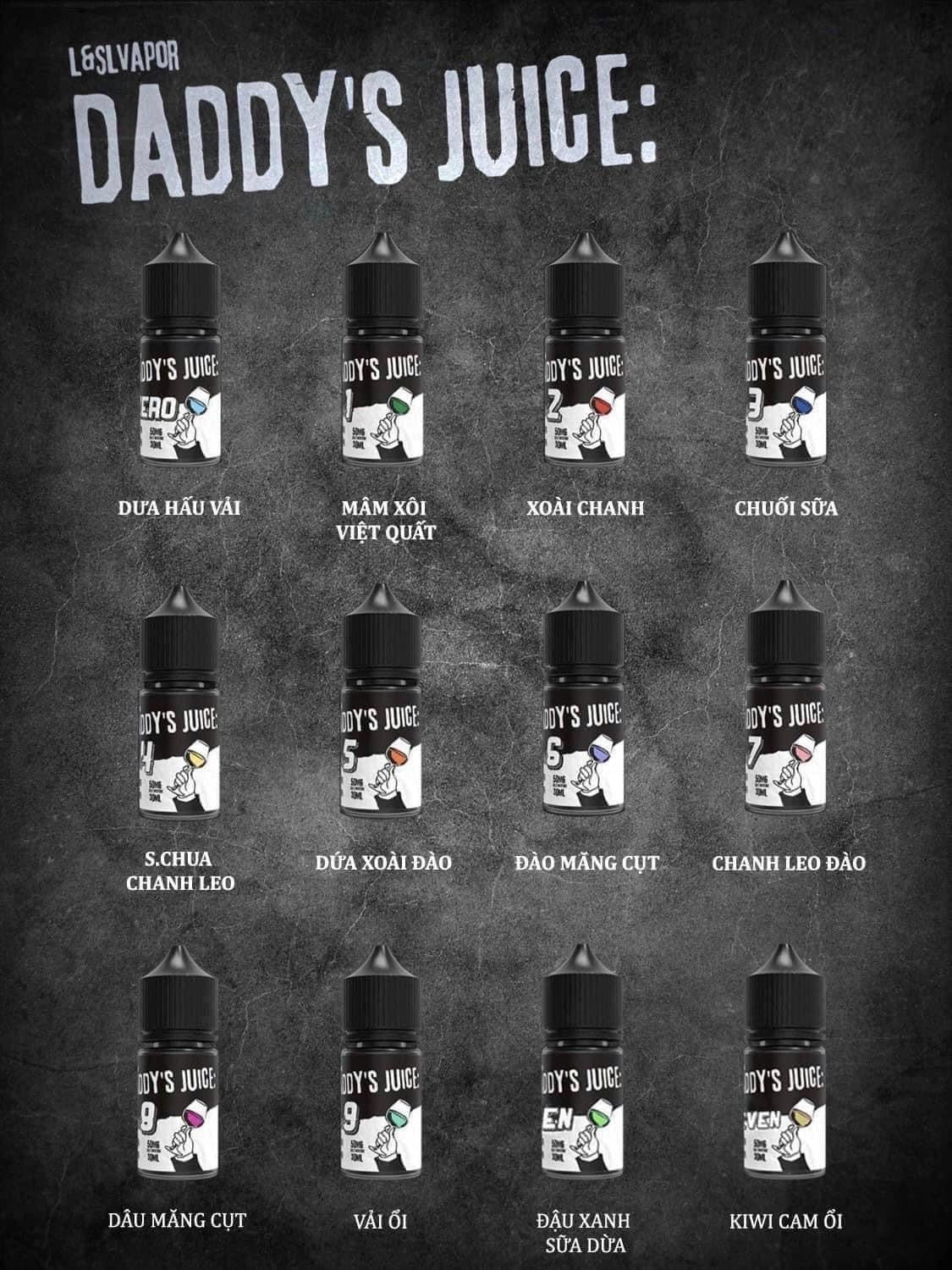 Tinh Dầu DADDY’S JUICE N0.7 Đào chanh leo 50MG/30ML [SALTNIC]